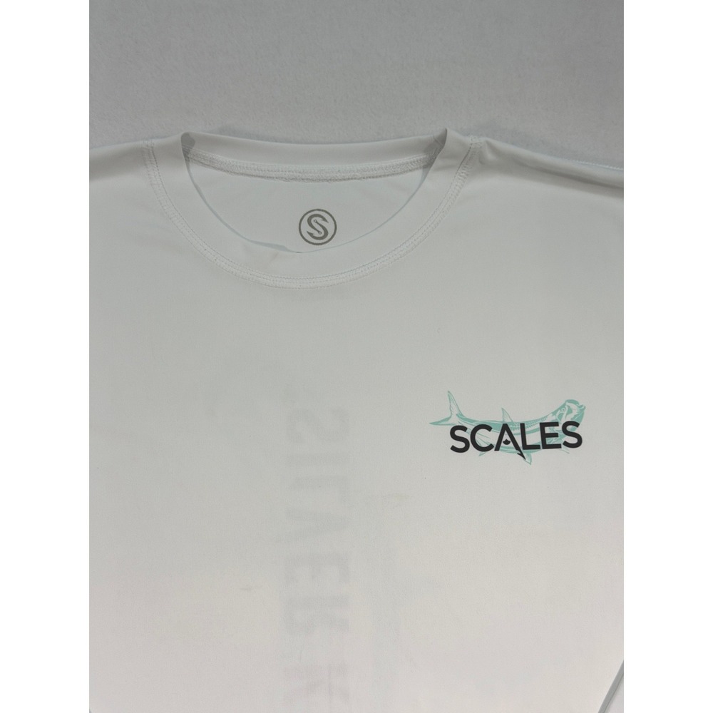 Scales Gear Men's Silver King Performance Fishing Shirt Large White SPF 50 - Picture 4 of 10